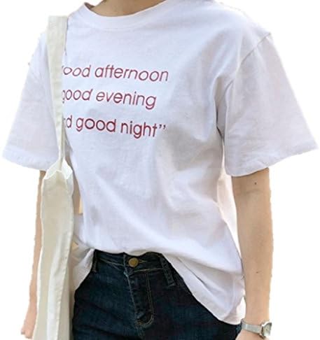Amazon Nijuh Tシャツ 半袖 クルーネック プリント ロゴ 英字 赤ロゴ 赤ロゴt シンプル ロゴt 白t トップス レディース ホワイト Tシャツ カットソー 通販