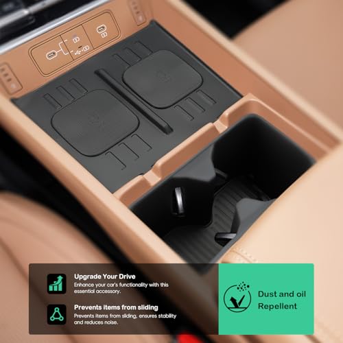 auovo Center Console Wireless Charging Mat Compatible with Hyundai Santa Fe Accessories 2026 2025 2024 Car Cup Holder Insert & Wireless Charging for 2026 Santa Fe Silicone Non-Slip Protective Mat Pad by auovo - Image 5
