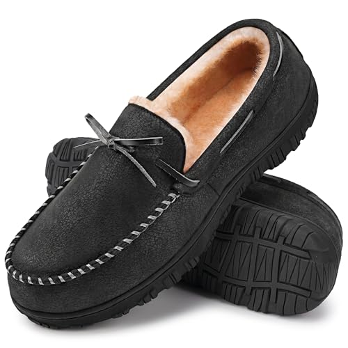 Image of MIXIN Mens Slippers Indoor Outdoor Memory Foam House Shoes Anti-Slip Moccasins Slippers for Men