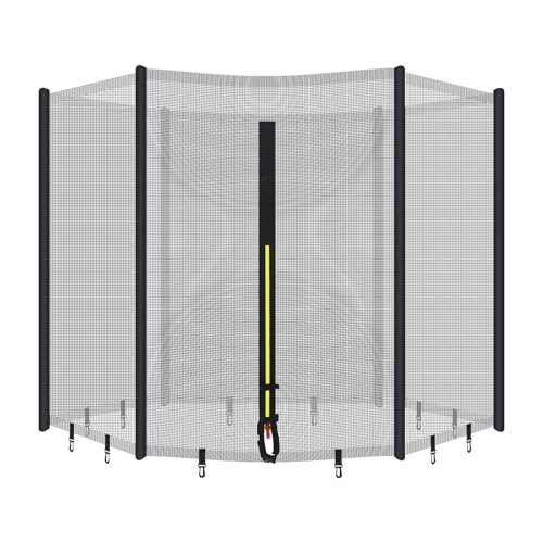 QWORK® Trampolin Ersatznetz Sicherheitsnetz für Ø305CM, 8 Stangen, Schutznetz für Gartentrampolin,Trampolin Zubehör