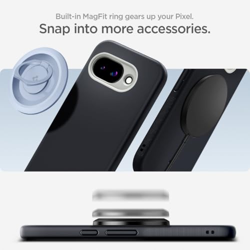 Image of Spigen Nano Pop MagFit Back Cover Case for Pixel 9a, Pixelsnap Compatible, Bold Two-Tone Design - TPU | Black Sesame