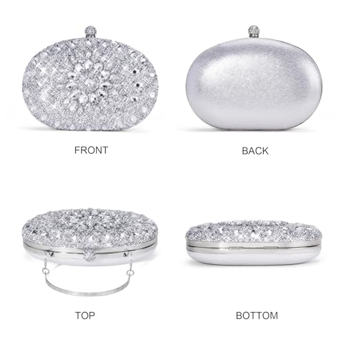 Image of RNIEGA Rhinestone Clutch Purses for Women Evening Wedding Formal Party Purses Crystal Diamond Glitter Sparkly Handbag
