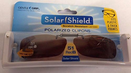 Solar ShieldClip-on Polarized Sunglasses Size 51 Rec B Brown Frameless New