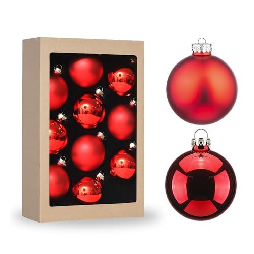 2.64'' Christmas Glass Balls 10pc Festival Xmas Tree Hanging Ornaments