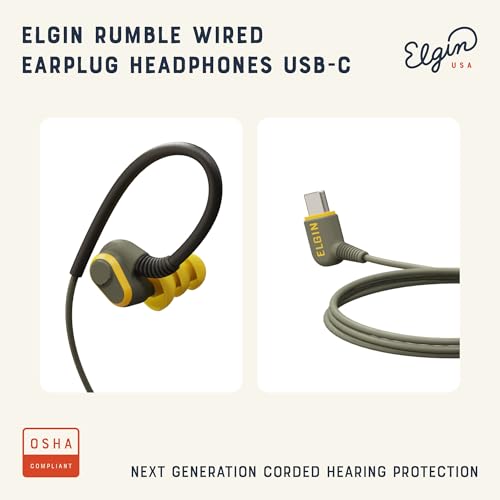 Image of Elgin Rumble Wired Earplug Headphones, Waterproof Earbuds w /Mic