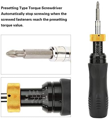 Hyuduo Preset Torque Driver Precise Torque Screwdriver Adjustable Threaded Fasteners Tighten Workpiece Driver 0.5-3Nm Hex Socket RTD-3 Torque Wrench for Assemble and Repair