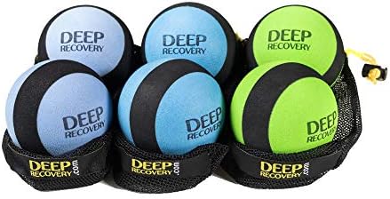 6 Deep Tissue Massage Ball Set for Myofascial Release, Yoga, & Physical Therapy