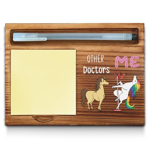Funny Doctor Gifts, Fun, Gag, Humor, Thank You Appreciation Gifts for Doctor Office Desk Supplies Accessories Wood Sticky Self-Stick Note Pad Holders WPP67