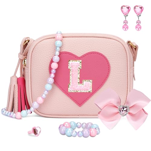 Image of KKXIU Birthday Gifts for Girls Initial Toddler Purse Cute Kids Crossbody Bag