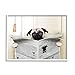 Stupell Industries Pug Reading Newspaper in Bathroom, Design by in House White Framed Wall Art, 24 x 30