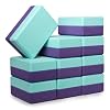 Sunshine Yoga 4″ Striped Yoga Block, 10 Pack Bulk EVA Foam Yoga Blocks, Firm and Supportive Yoga Brick, Balance Foam for Stretching, Pilates, and Workout, 4″ x 6″ x 9″