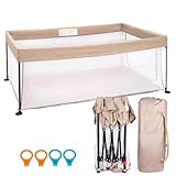 Foldable Baby Playpen, SOKO 71''x59'' Collapsible Extra Large Playpen for Babies and Toddlers Indoor Outdoor, Portable Big Baby Play Pen Playyard with Zipper Gate, Pop up Activity Center for Baby