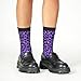 GVYGVY Girls Boys Socks - Comfy Purple Leopard print fashion Crew Socks for Kids, Running Socks for 6-10 Years Old