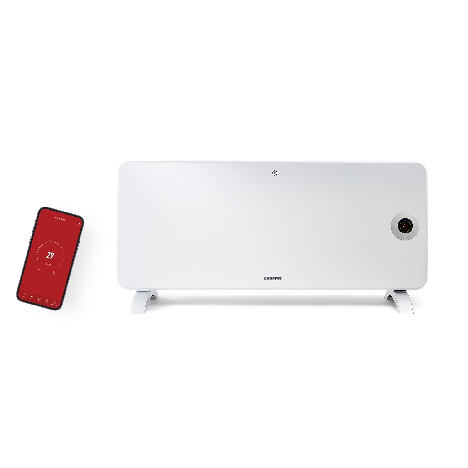 GEEPAS Electric Smart Panel Heater Wall Mounted or Freestanding 2000W White