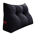 VERCART Rückenkissen Bett Rückenlehne Keilkissen Kopfteil Gepolstert Lesekissen Wandkissen Lendenkissen für Couch, Groß Sofakissen Kopfkissen, Stützkissen, Nackenkissen Leinen Bezug Anthrazit 80cm