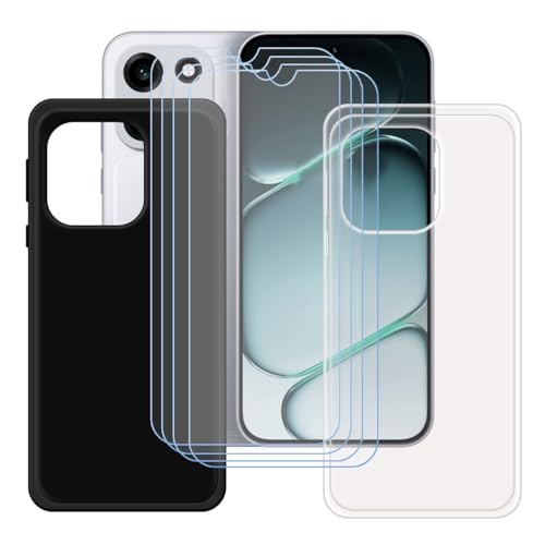 BMPNLSZ �K�p OnePlus Turbo 6�p+[4�_�Z�b�g]HD�����K���X�V���J�Q���V�F��TPU�ی�o�b�N�V�F���ėp�u���b�N+�����V�F��-OnePlus Turbo 6�p�X�N���C�u�h�~�ی�J�o�[(6,78")