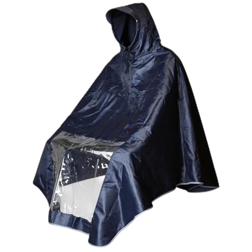 JYYWTSI Regenponcho Fahrrad Damen & Herren Regenschutz Wasserdichter Regencape mit Kapuze & Sichtfenster Regen Cape Coat Regenjacke Regenponcho mit 360° Reflektorstreifen für Nachtfahrten Outdoor