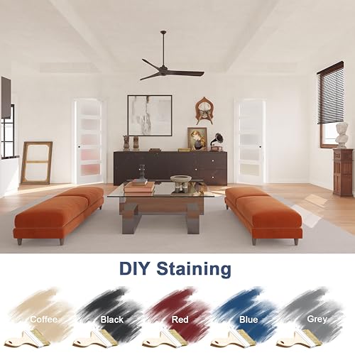 Image of 28 inch x 80 inch Interior Door, 5-Lite Frosted Glass Pantry Door with Black Door Lever, Single Slab Door Panel for Closet & Bedroom, Classic Style as Prehung, Pocket, Bifold, Barn Doors