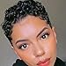 BingSing Pixie Cut Wigs for Black Women Synthetic Hair Afro Pixie Wig Black Color Short Wigs for Black Women Short Curly Wigs for Women (Natural Black)