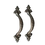 BigDean 2x Türgriff Möbelgriff Türknauf Gusseisen 16cm Rost Braun Fenstergriff Schubladengriff Retro Griff Antik Finish Look