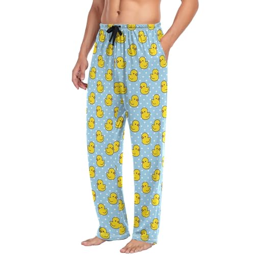 Cindly Men's Straight-Fit Pajama Pant Long Pj Bottoms Drawstring Lounge Sleep Pants with Pockets4