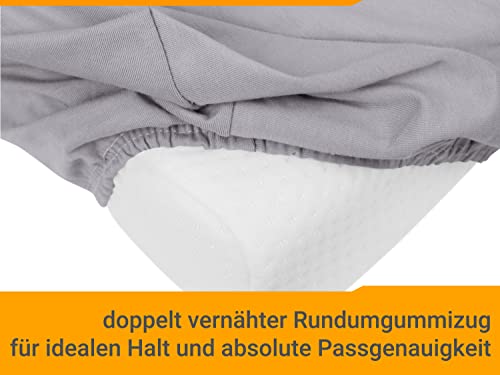 npluseins 2er Pack Spannbezüge für Nackenkissen Gesundheitskissen 959.1234, M, 35-40x55-60 cm, Silber