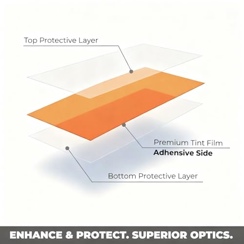 Image of KOMAS 12 inch X 48 inch Tint Vinyl Film Sticker Sheet Roll for Car Headlight, Tail Lights, Fog Lights with Squeegee + Cutter (Glossy Orange)