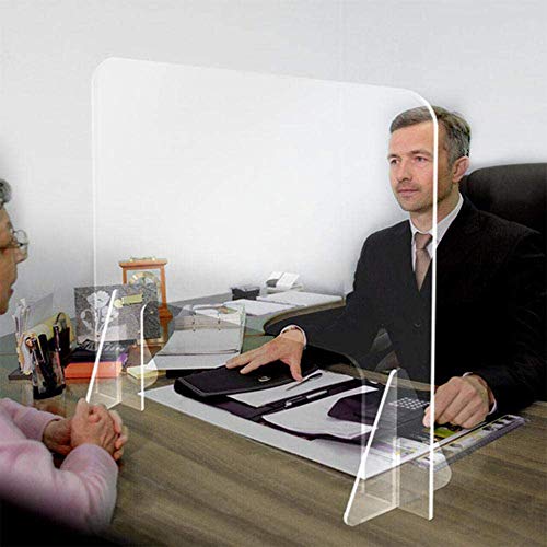 The plexiglass Screen of The Table-The Sneeze Guard of The Counter-The colorless Acrylic plexiglass Shield-The Desk partition-The Portable countertop Screen/A / 60Ã—70cm