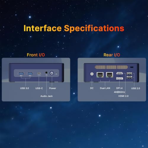 Image of wo-we H8 AI Mini PC, Intel Wildcat Lake Core 3 304, 8GB LPDDR5, Dual LAN