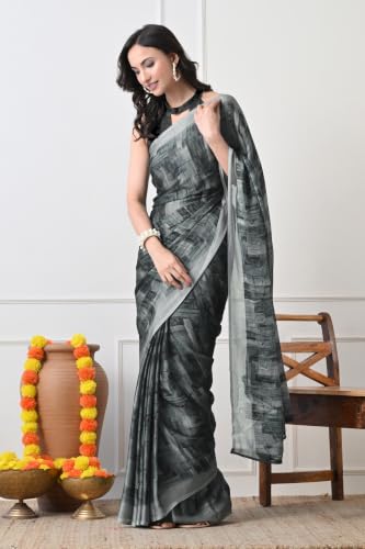 Image of MIRCHI FASHION Women Saree | Chiffon Batik Printed Breathable Regular Use Sari with Blouse