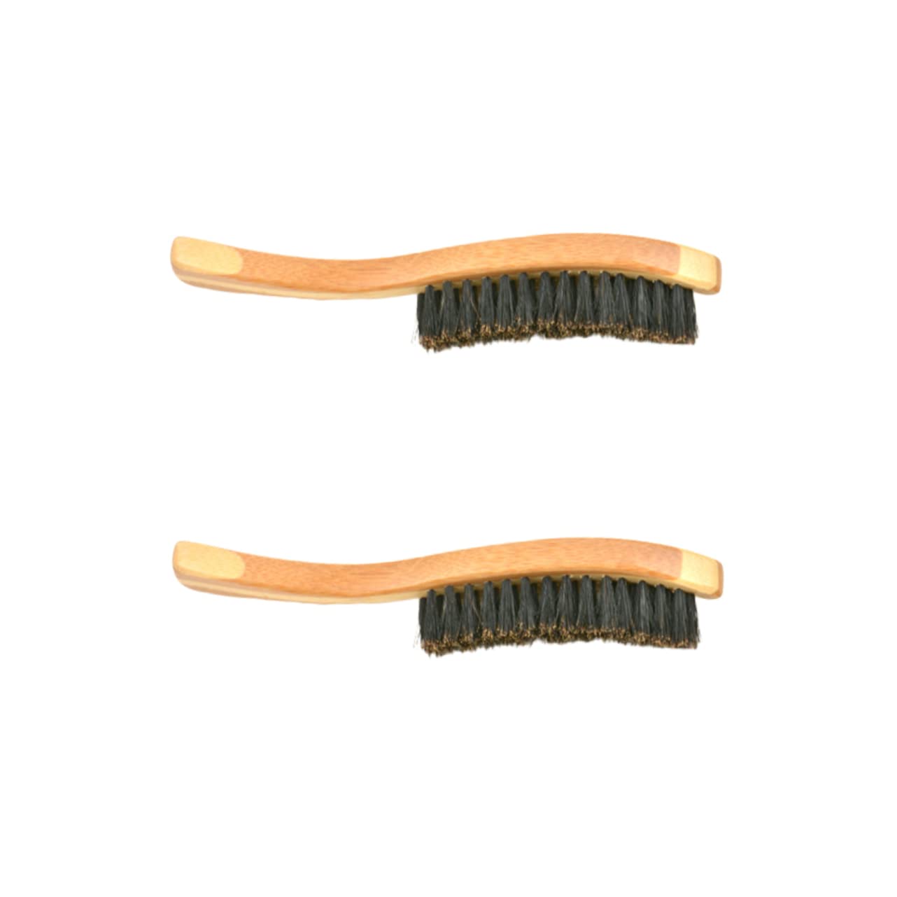 Ipetboom Long Handle Beard Brush Set 2pcs Styling Tool for Men's Beard Boar Bristle Portable Gentle on Skin