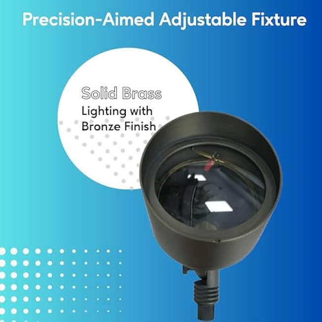 Ironsmith Lighting Products Adjustable Spot Light with Bronze Finish Lighting Fixture, Solid Brass Construction, Bi-Pin G53 Socket PAR36 and Spike Mount, Compatible with Halogen and LED Bulb