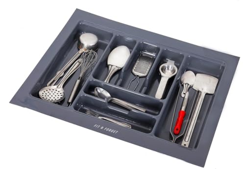 Image of Polyvinyl Chloride Heavy Pvc Cutlery Tray,Modular Kitchen Basket Storage Cutlery Cosmetics Organizer,Heavy Stylish Cutlery Tray For Kitchen Basket(25X19 Inch), Grey