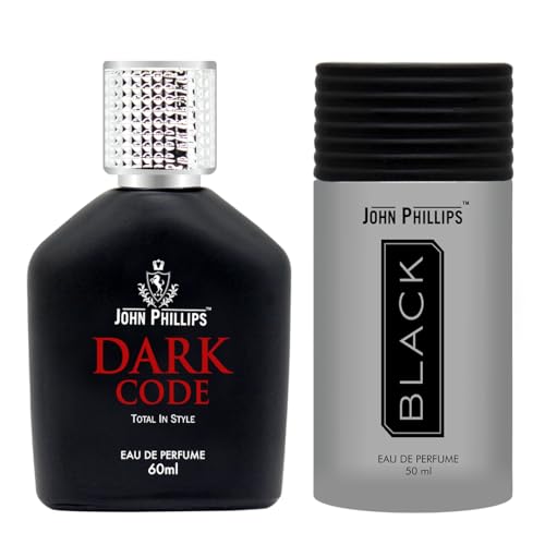 Image of John Phillips Dark Code & Black 60 ml + 60 ml Eau De French Perfume For Men