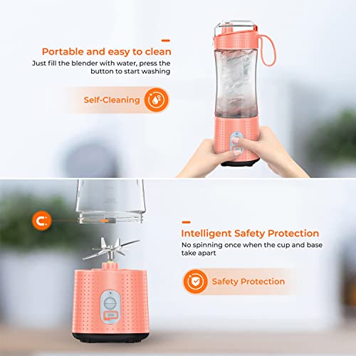 Aoozi Portable Blenders, Personal Size Blender Smoothies And Shakes,Mini Blender Usb Rechargeable, Handheld Blender Sports,Travel And Home (Orange) #TOP4
