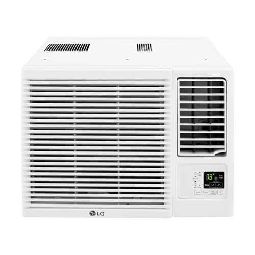 LG 7,500 BTU Window Air Conditioner with Supplemental Heat, Cools 320 Sq.Ft. (16' x 20' Room Size), Electronic Controls with Remote, 2 Cooling, Heating & Fan Speeds, Slide In-Out Chassis, 115V