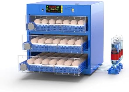 Automatic Egg Incubator with Temperature Control & Egg Turning - LED High-Efficiency Hatcher for 192 Chicken, Duck & Quail Eggs - Ideal for Home & Farm Use