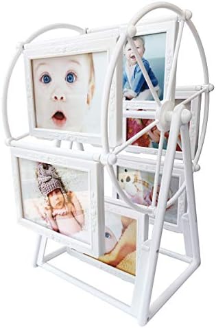 XBEEK Multiple Table Top Rotating Photo Frame with 12 Photos Shows for 5in Photographs, Ferris Wheel Picture Frame