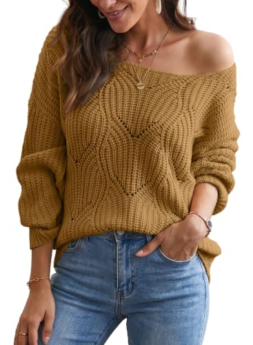 Image of Dokotoo Womens Sweaters 2026 Cute Elegant Hollow Cable Knit Tops