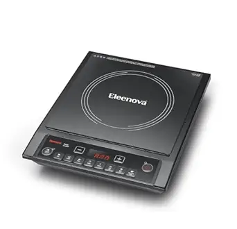 Eleenova Cresta 1600 Watts Superior Crystal Glass Push Button Induction Cooktop | Smart Sense Technology | Black | Eco Friendly | Elegent & Durable