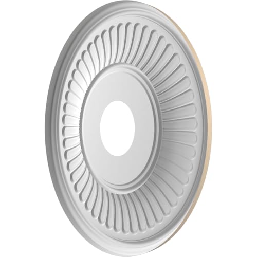 Image of 16 inchOD x 3 1 /2 inchID x 1 inchP Berkshire Thermoformed PVC Ceiling Medallion (Fits Canopies up to 7 inch), UltraCover Satin Smokey Beige