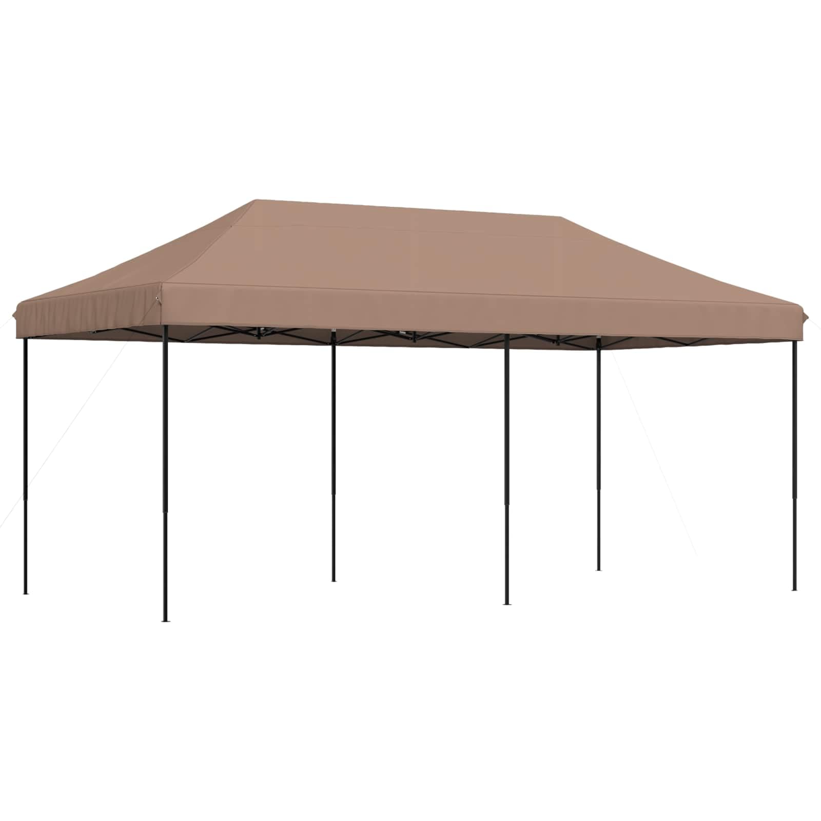 Namiot imprezowy z materiału Oxford, brązowy, 292 x 580 x 315 cm, składany i składany, z ochroną UV, wodoszczelny i stabilny, do ogrodu, na taras, kemping, do aktywności na świeżym powietrzu