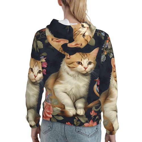 Sweat d'automne chat et fleurs : le confort anti-froid - 4