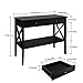 ChooChoo Oxford Console Table with 2 Drawers, Sofa Table Narrow for Entryway, Black
