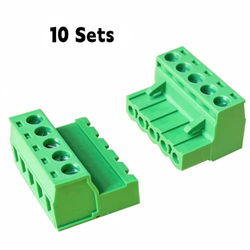 Bloque de terminales de tornillo de 5 pines para cable de 12-28 AWG con conexión tipo Phoenix 4