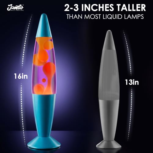 Image of JAMBO 16 inch Beautiful Lamp- Purple with Yellow /Orange Wax, Relaxing Liquid Light, Night Light Nightlight, Home Decor Living Room Office Bedroom Lamp for Adults Teens Kids, Magma Motion