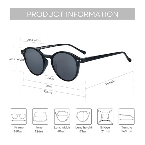 Retro Circular Polarized Sunglasses Men Women Sunglasses Uv4002