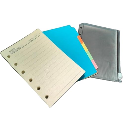 R/K システム手帳 A7 メモ帳 バインダー 6穴 ポケットサイズ ミニサイズ手帳 バインダーノート かわいい おしゃれ プレゼント (リフィルセット)