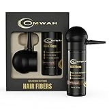 OMWAH Hair Fibers for Thinning Hair Men - 2-in-1 Kit 27.5g, Hair Building Fibers & Spray Applicator, Natural Thick Hair Filler, Conceals Hair Loss (Medium Brown, 27.5g)