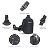 Bototack Small Sling Bag for Men Women, Lightweight Waterproof Cross Body Chest Bag Nylon Shoulder Backpack with Adjustable Strap for Travel Cycling Outdoor Sports (Black) #2